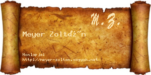 Meyer Zoltán névjegykártya
